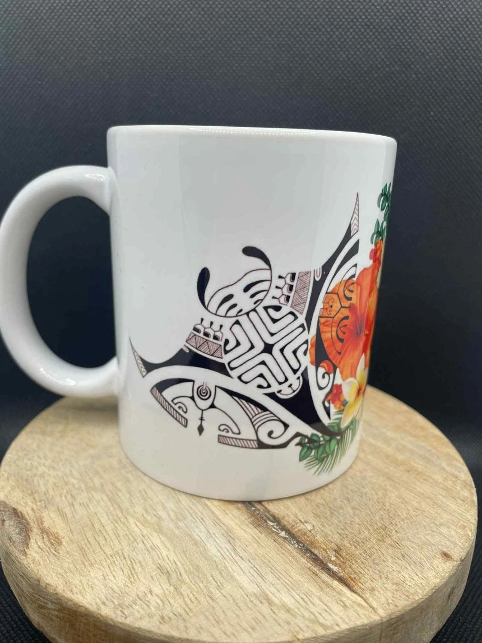 ☕ Mug en Céramique – Tahiti • Tatouage Polynésien • Patutiki 🌺🌊